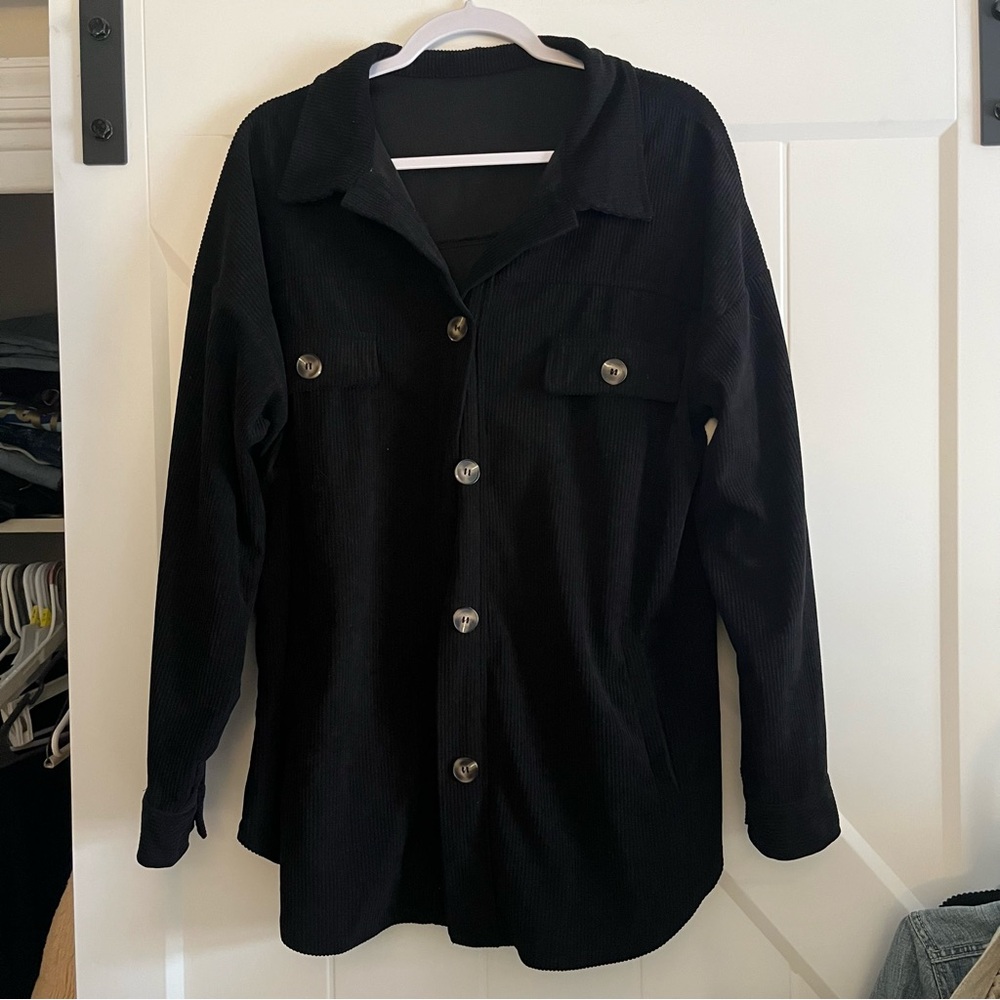 Black Corduroy Shacket